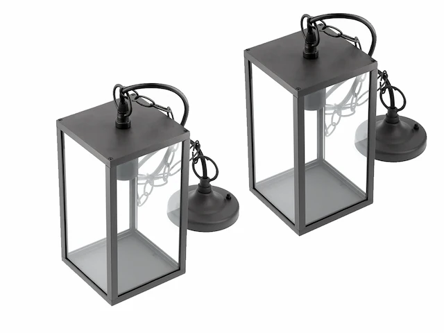4 x venezia buiten hanglamp zwart - afbeelding 2 van  6