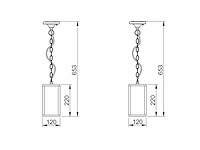 4 x venezia buiten hanglamp zwart - afbeelding 3 van  6