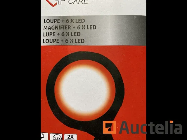 4 x vergrootglas met 6x led 85mm - afbeelding 1 van  4