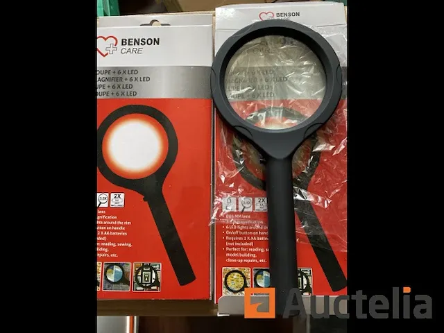 4 x vergrootglas met 6x led 85mm - afbeelding 2 van  4