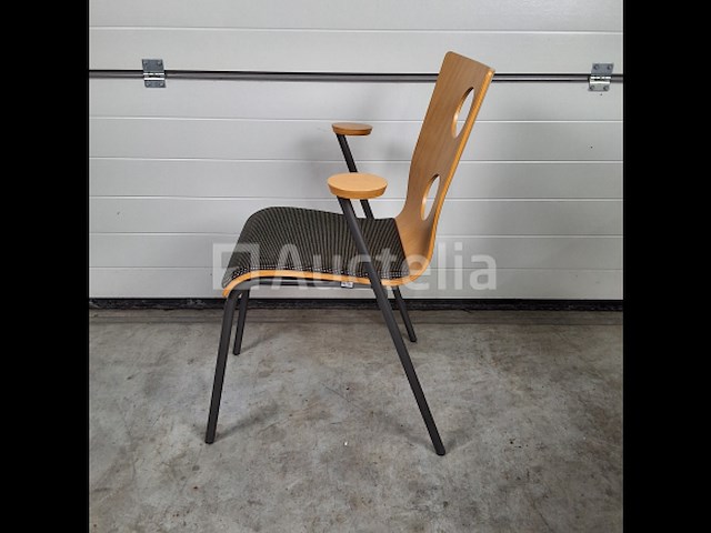 4 x vintage stoel drisag occhio van roel vandebeek voor drisag met armleuning - afbeelding 3 van  6