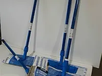 4 x vloer swiffer microvezel met steel 1,3m uitschuifbaar - afbeelding 2 van  3