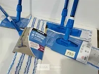 4 x vloer swiffer microvezel met steel 1,3m uitschuifbaar - afbeelding 3 van  3