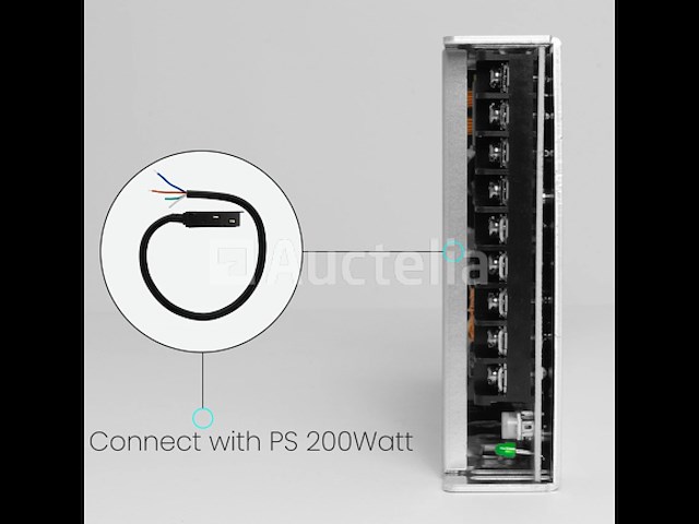 4 x voedingsconnector met kabel voor magnetische rail - 48v - afbeelding 1 van  3