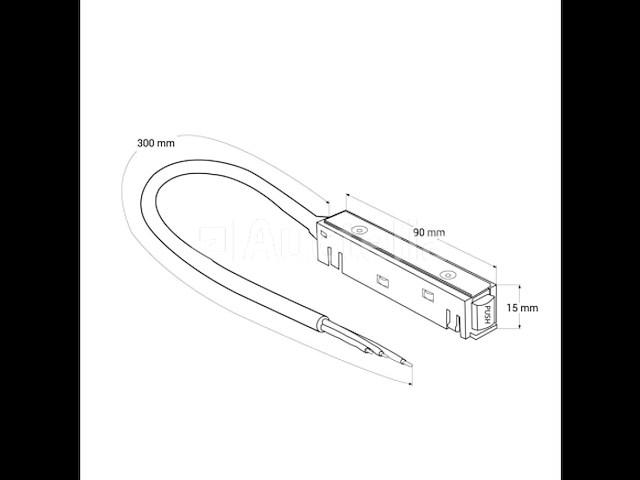 4 x voedingsconnector met kabel voor magnetische rail - 48v - afbeelding 2 van  3