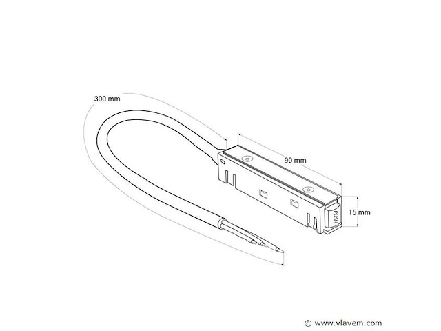 4 x voedingsconnector met kabel voor magnetische rail - 48v - afbeelding 3 van  3