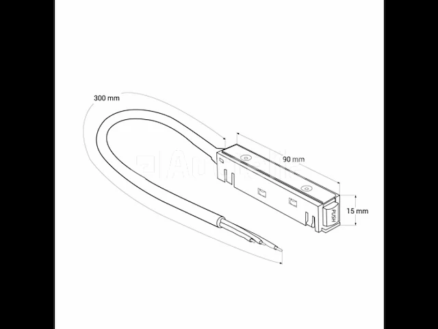 4 x voedingsconnector met kabel voor magnetische rail – 48v. - afbeelding 1 van  3
