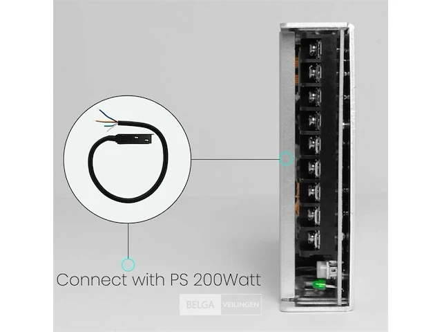 4 x voedingsconnector met kabel voor magnetische rail – 48v. - afbeelding 3 van  4