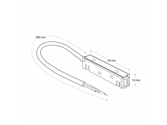 4 x voedingsconnector met kabel voor magnetische rail – 48v. - afbeelding 4 van  4