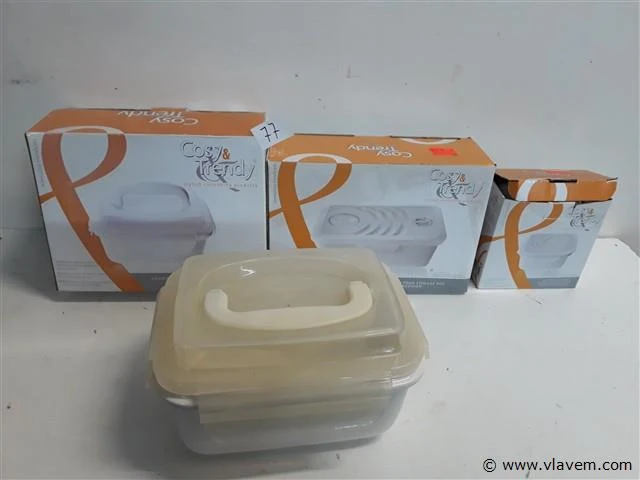 4 x voorraaddoos porselein pvc deksel - afbeelding 1 van  2