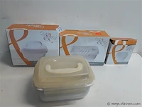 4 x voorraaddoos porselein pvc deksel - afbeelding 1 van  2