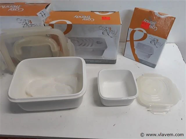 4 x voorraaddoos porselein pvc deksel - afbeelding 2 van  2