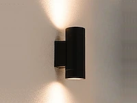 4 x wandlamp cilinder gu10 duo fitting zand zwart waterdicht - afbeelding 3 van  4