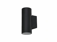 4 x wandlamp cilinder gu10 duo fitting zand zwart waterdicht - afbeelding 4 van  4