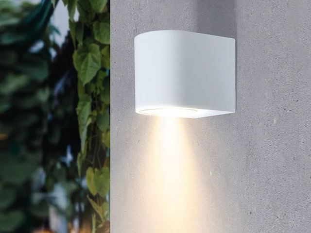 4 x wandlamp modern halfrond gu10 fitting zand wit waterdicht - afbeelding 1 van  3