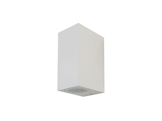 4 x wandlamp rechthoekig gu10 duo fitting wit waterdicht - afbeelding 2 van  4
