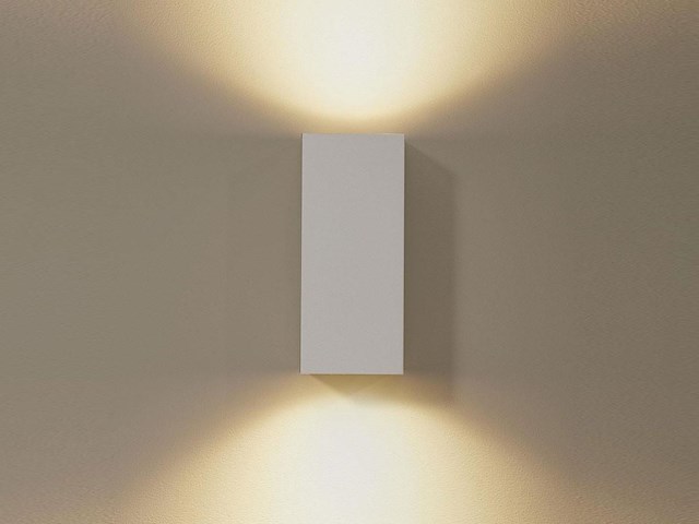 4 x wandlamp rechthoekig gu10 duo fitting wit waterdicht - afbeelding 3 van  4