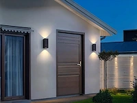4 x wandlamp rechthoekig gu10 duo fitting zwart waterdicht - afbeelding 2 van  9