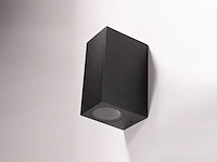 4 x wandlamp rechthoekig gu10 duo fitting zwart waterdicht - afbeelding 6 van  9