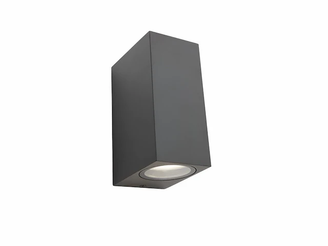4 x wandlamp rechthoekig gu10 duo fitting zwart waterdicht - afbeelding 1 van  9