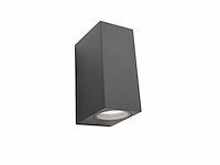 4 x wandlamp rechthoekig gu10 duo fitting zwart waterdicht - afbeelding 1 van  9