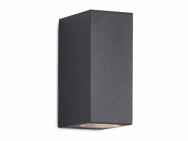 4 x wandlamp rechthoekig gu10 duo fitting zwart waterdicht - afbeelding 5 van  9