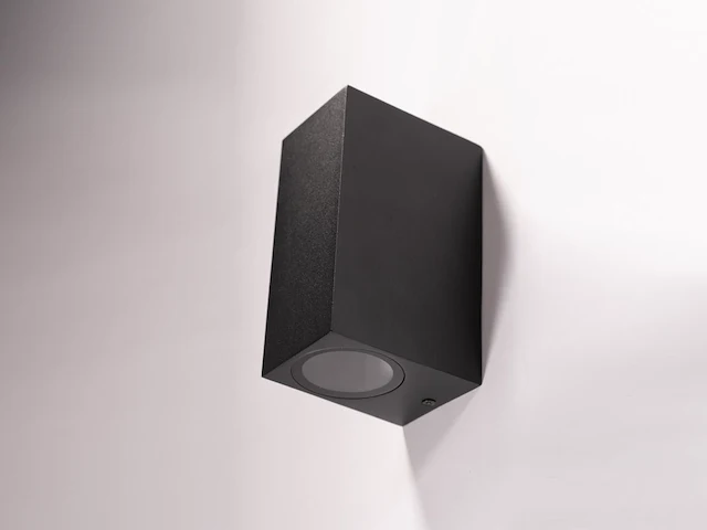 4 x wandlamp rechthoekig gu10 duo fitting zwart waterdicht - afbeelding 6 van  9