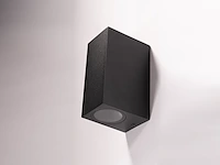 4 x wandlamp rechthoekig gu10 duo fitting zwart waterdicht - afbeelding 6 van  9