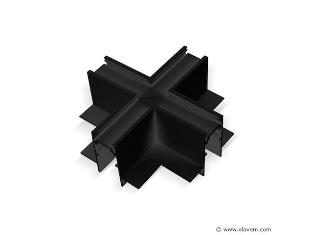 4 x x-connector voor inbouw magnetische rails 20 mm - horizontaal - afbeelding 3 van  4