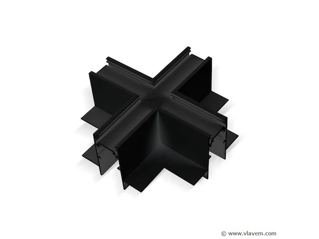 4 x x-connector voor ingebouwde magnetische rails 20 mm – horizontaal. - afbeelding 3 van  4