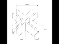 4 x x-connector voor magnetische opbouwrails 20 mm - horizontaal - afbeelding 1 van  4