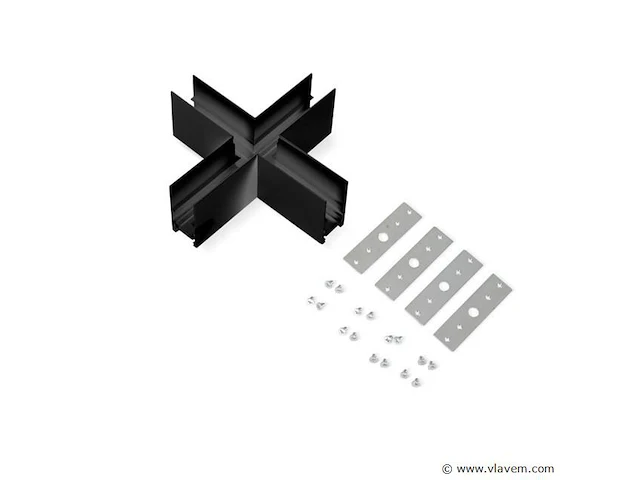 4 x x-connector voor magnetische opbouwrails 20 mm - horizontaal - afbeelding 3 van  4