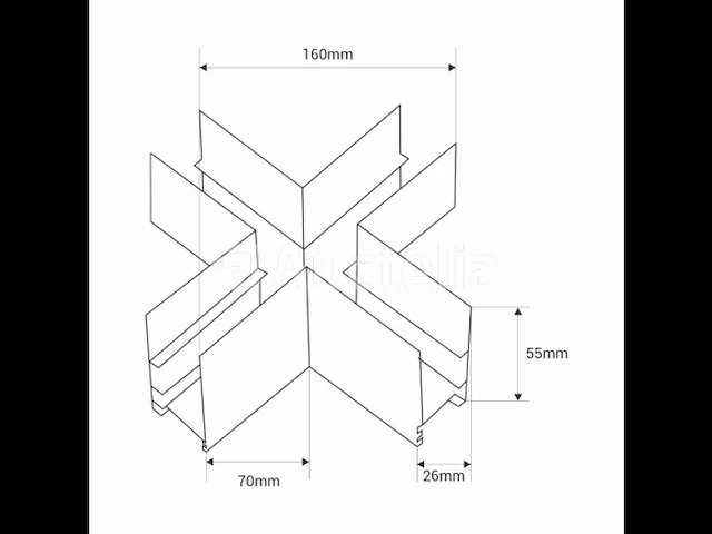 4 x x-connector voor magnetische opbouwrails 20 mm – horizontaal. - afbeelding 2 van  4