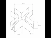 4 x x-connector voor magnetische opbouwrails 20 mm – horizontaal. - afbeelding 2 van  4