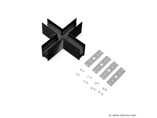 4 x x-connector voor magnetische opbouwrails 20 mm – horizontaal. - afbeelding 3 van  4