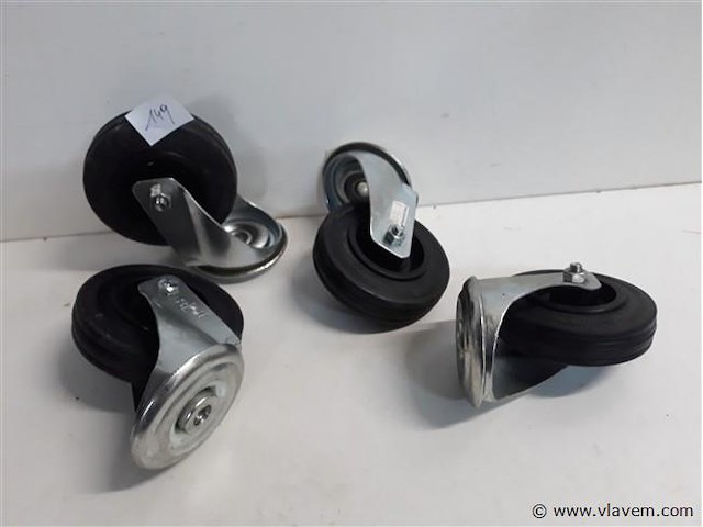 4 x zwenkwiel 100 mm - afbeelding 1 van  2