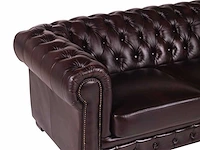 4-zits chesterfield bank 100% bordeaux buffelleer - afbeelding 7 van  12