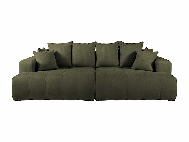 4-zits comfortabele bank met diepe zitting - groene getextureerde stof - afbeelding 2 van  7