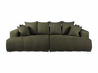 4-zits comfortabele bank met diepe zitting - groene getextureerde stof - afbeelding 2 van  7