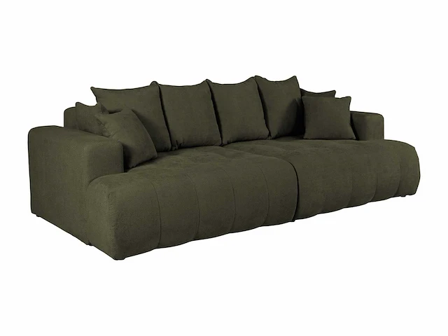 4-zits comfortabele bank met diepe zitting - groene getextureerde stof - afbeelding 3 van  7