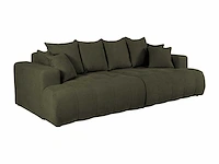 4-zits comfortabele bank met diepe zitting - groene getextureerde stof - afbeelding 3 van  7