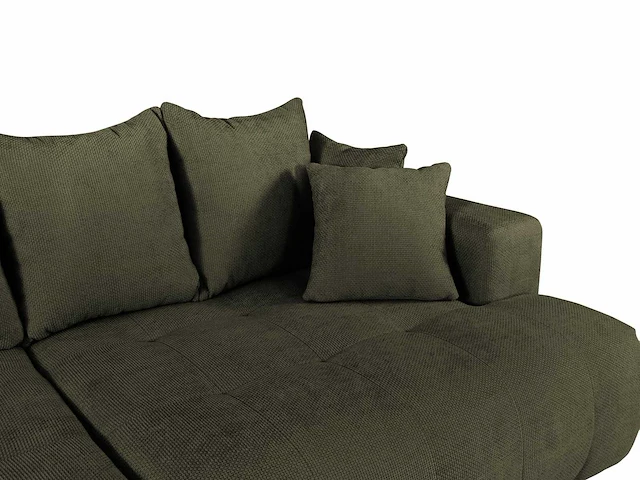 4-zits comfortabele bank met diepe zitting - groene getextureerde stof - afbeelding 5 van  7