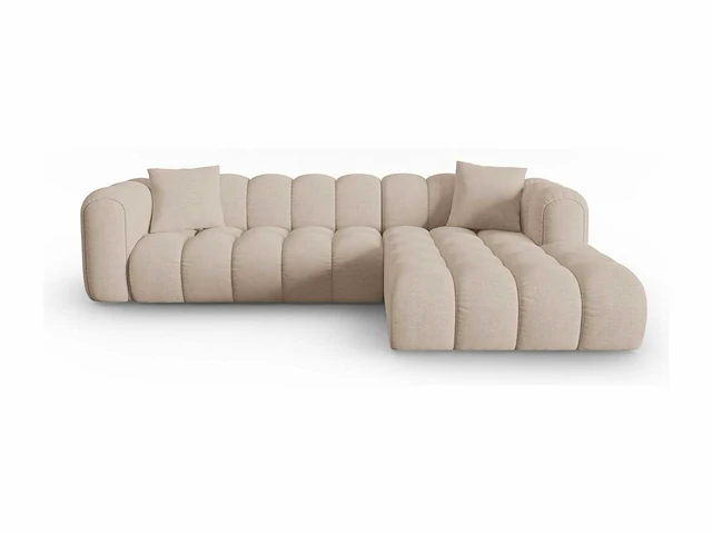 4-zits rechter hoekbank - cappuccino structural fabric - afbeelding 1 van  6