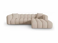 4-zits rechter hoekbank - cappuccino structural fabric - afbeelding 1 van  6