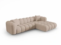 4-zits rechter hoekbank - cappuccino structural fabric - afbeelding 2 van  6