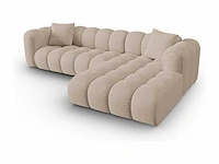 4-zits rechter hoekbank - cappuccino structural fabric - afbeelding 3 van  6