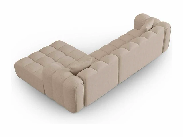 4-zits rechter hoekbank - cappuccino structural fabric - afbeelding 4 van  6