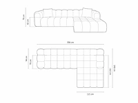 4-zits rechter hoekbank - cappuccino structural fabric - afbeelding 6 van  6