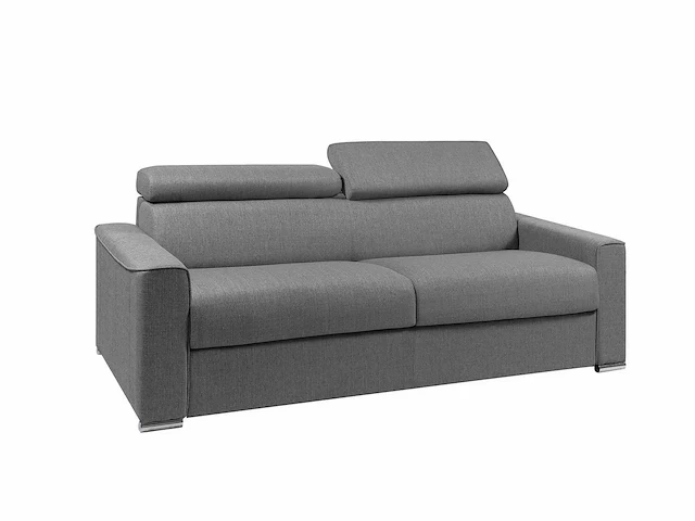 4-zitsbank convertible express in grijze stof - slaapplaatsen 160 cm - matrassen 22 cm met traagschuim - afbeelding 3 van  4