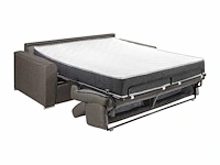 4-zitsbank convertible express in grijze stof - slaapplaatsen 160 cm - matrassen 22 cm met traagschuim - afbeelding 4 van  4